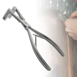 Alicates para extensiones de cabello, herramientas de estilismo de superficie plana de acero inoxidable, cinta para extensiones, alicates de sellado