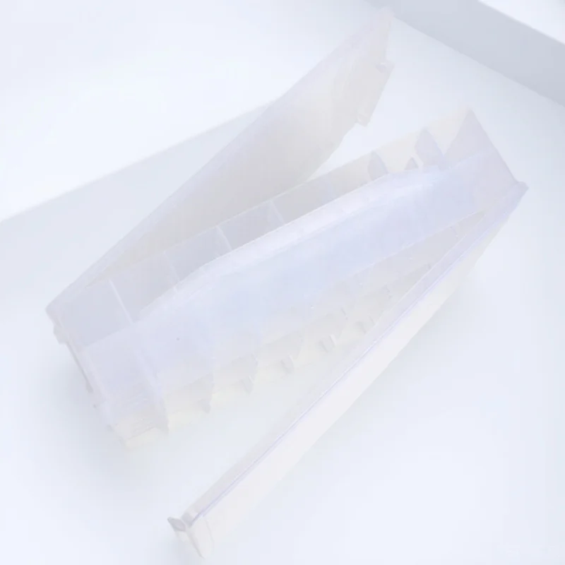 

Clear Nail Polish Organizer Storage Box Portable Hard Plastic Case Adjustable 48 Dividers Dustproof Nail Polish Bottle Holder