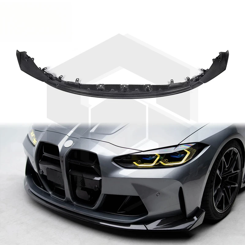 

Передняя губа из сухого углеродного волокна в стиле CS для M3 G80 G81 M4 G82 G83, передний бампер, спойлер, комплект кузова, хорошо адаптированный