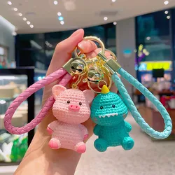 Cartoon Cute Resin Chubby Keychain Meat Flesh Face Animal Dinosaur Chick Bunny Pig Car Key Chain Bag Charm Pendant Accessories