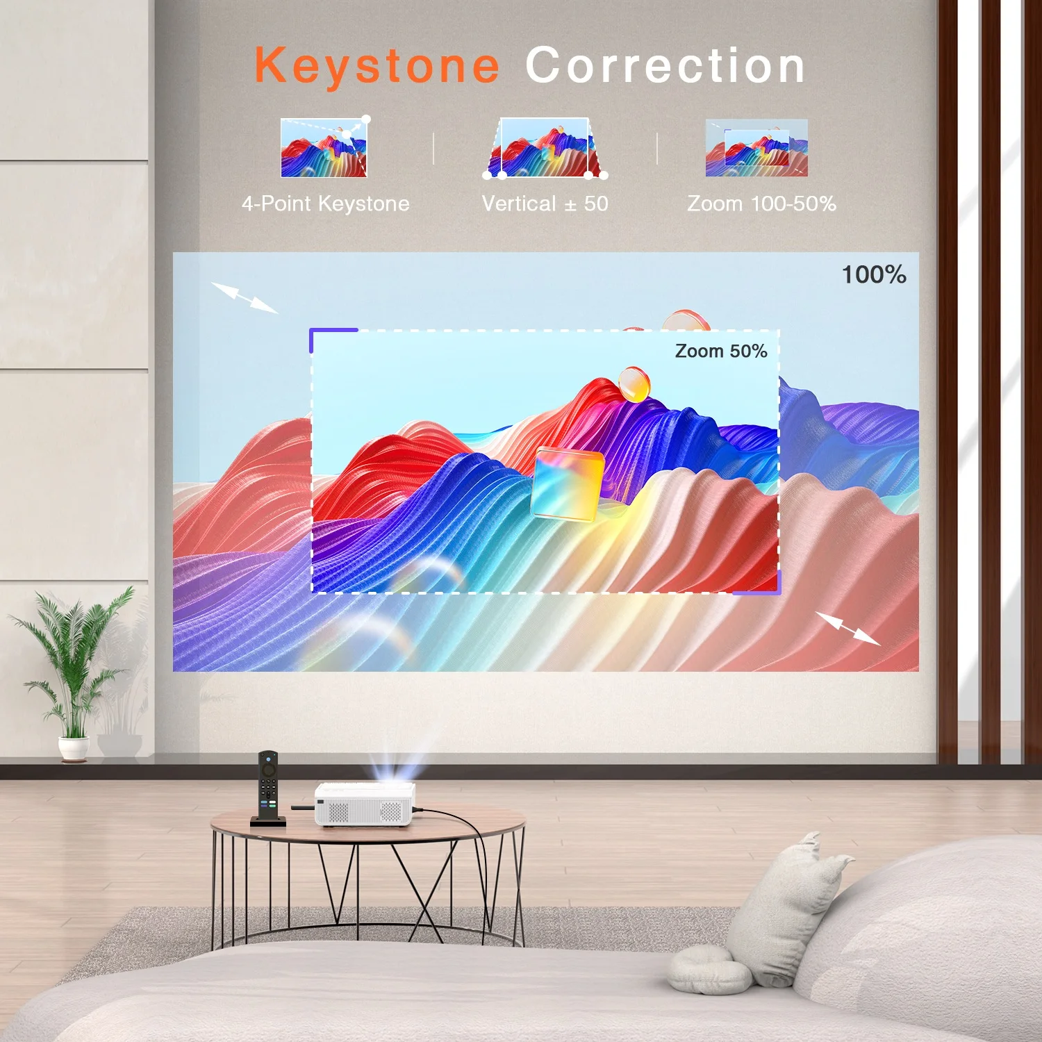 2025 Cinema Projector 2025 1080P Clarity + 4K Input 4-Inch LCD Tech Android Apps & Bluetooth Wall/Ceiling Mount