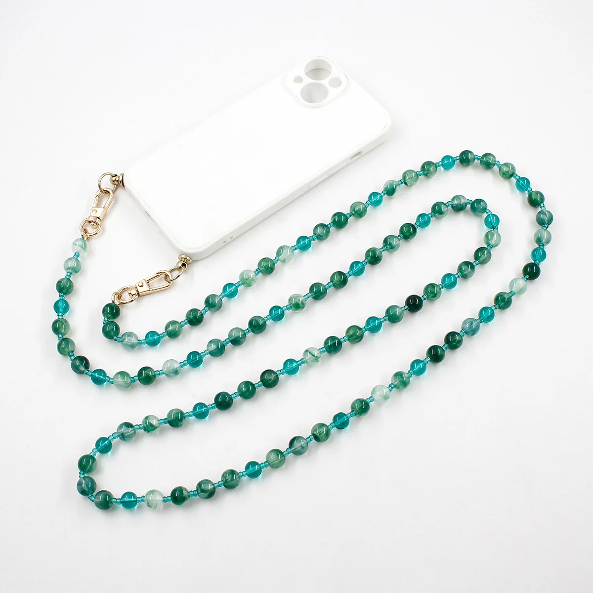 Women Glass Bead Bag Chain Long Crossbody Shoulder Bag Strap Handbag Female Replacement Handle Belt Parts Mobile Phone Lanyard