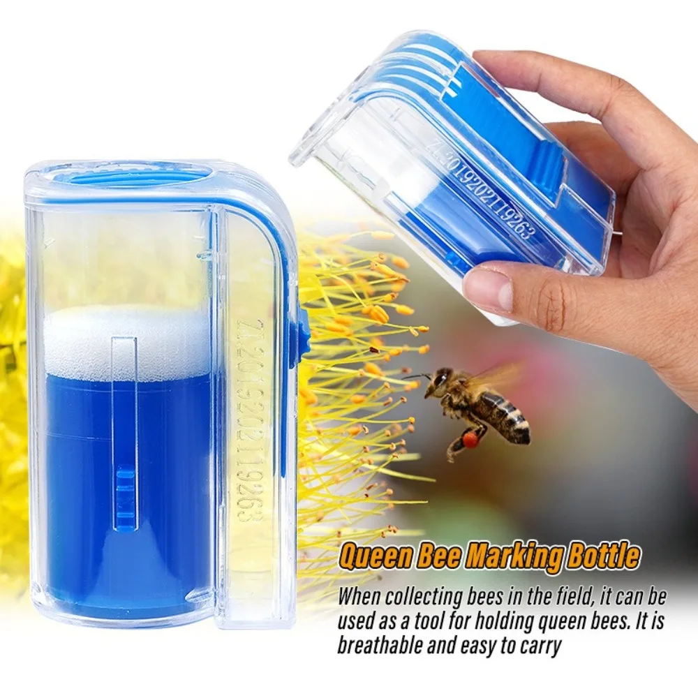 

Creative Plastic Queen Bee Marking Catcher Handed Strong Bee Cage with Plunger Plush Bee Marker Bottle For Beekeeper Equipment