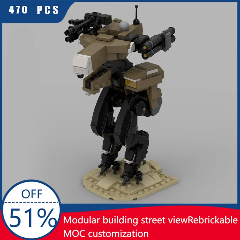 

470 PCS MOC Bipedal Walking Tank Technology Modular Building Blocks Model For Children DIY Assembly Display Toys Christmas Gifts