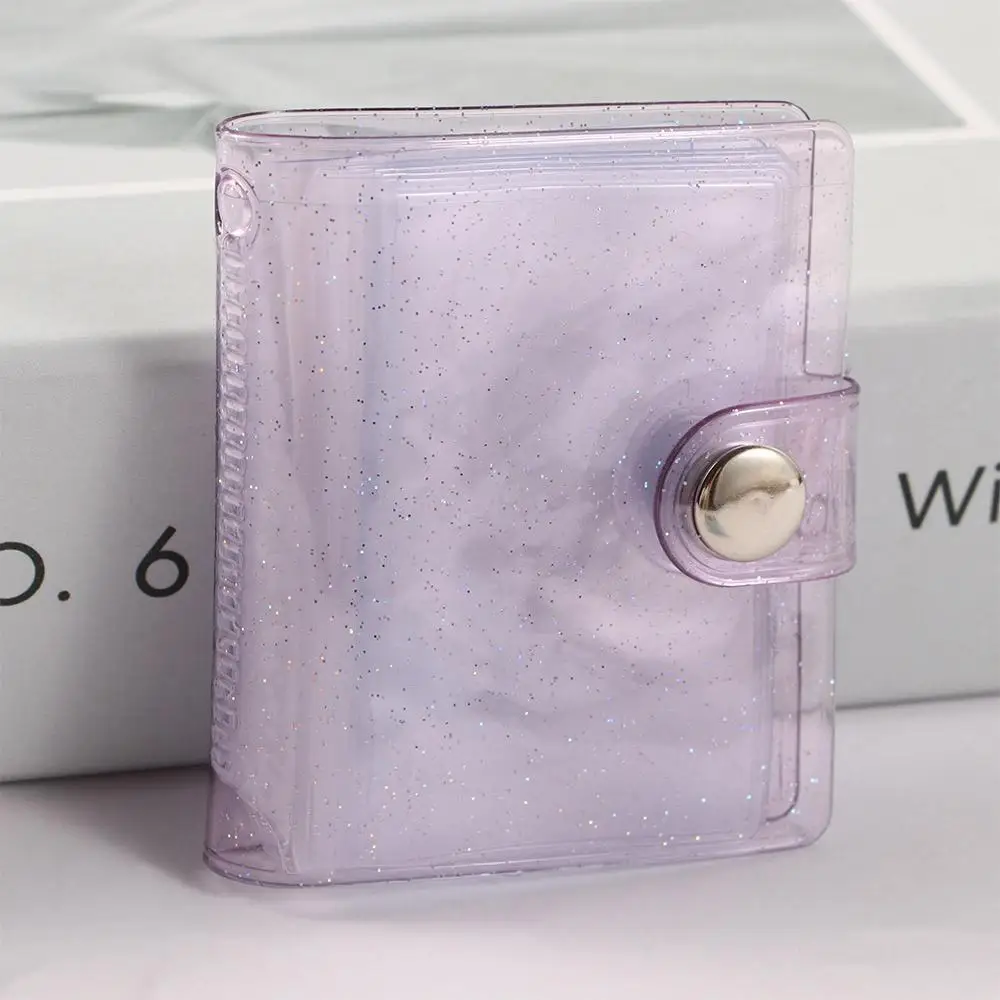 Jelly Color High quality Card Stock 2 Inch 16 Pockets Photo Card Holder Mini Photo Album Binders Albums Photos Holder Keychain