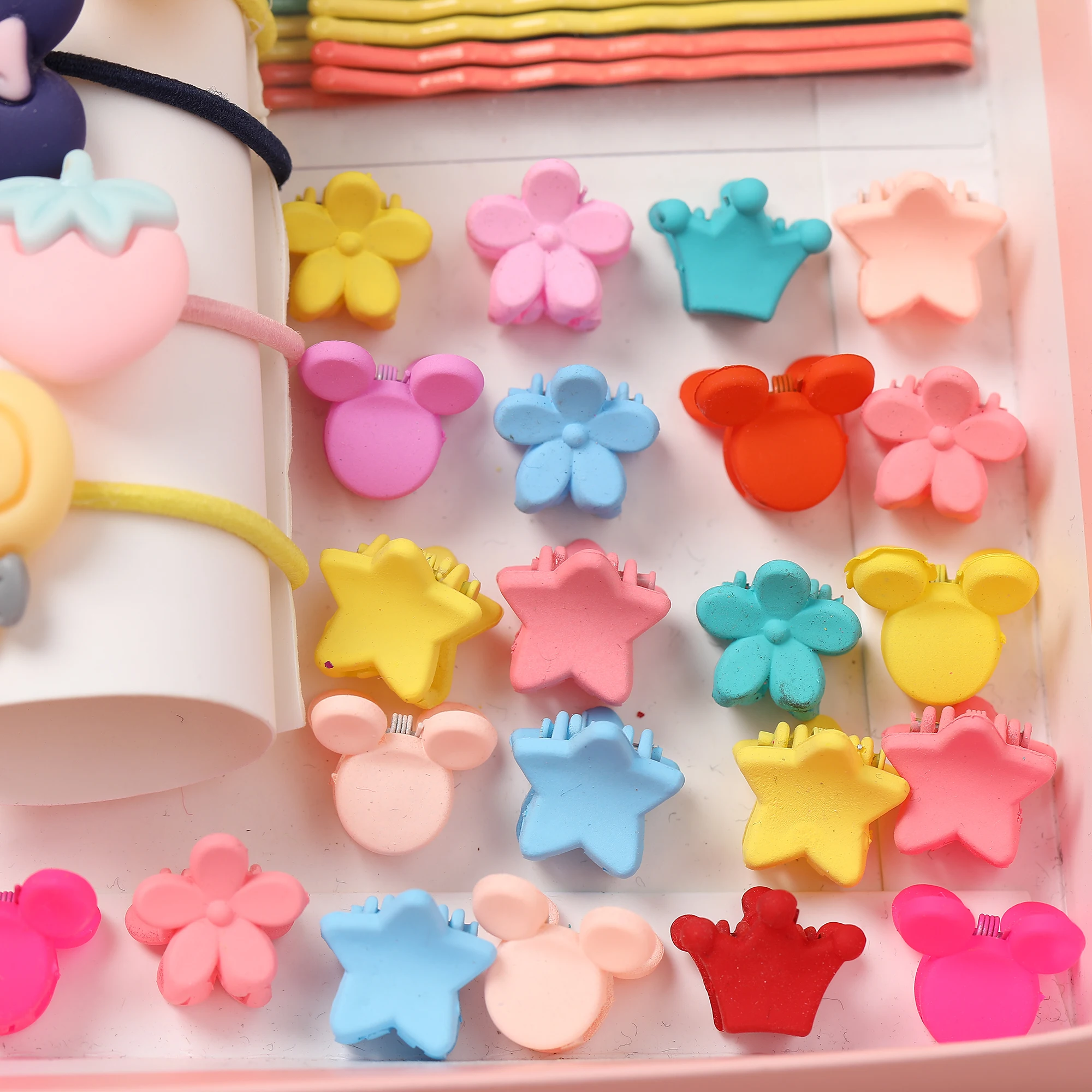 Fashion 100/1000Pcs Colorful Hair Bands Cute Girls Women Elastic Rubber Band Scrunchies Ponytail Holder Gum Hair Accessories