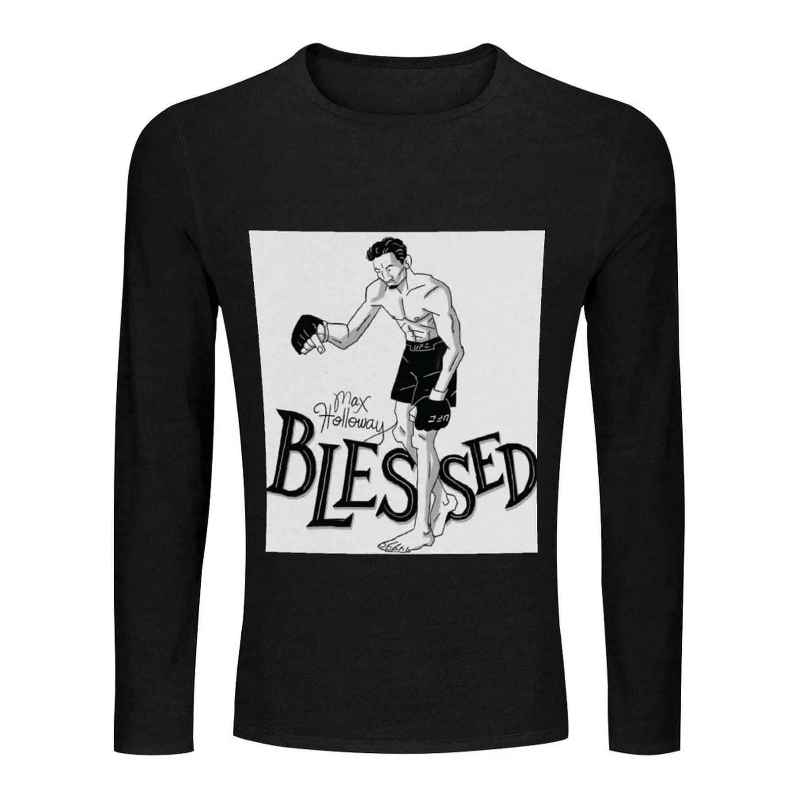 MAX HOLLOWAY BLESSED EXPRESS Long T-Shirt black t shirt heavyweight t shirts plus size tops slim fit t shirts for men