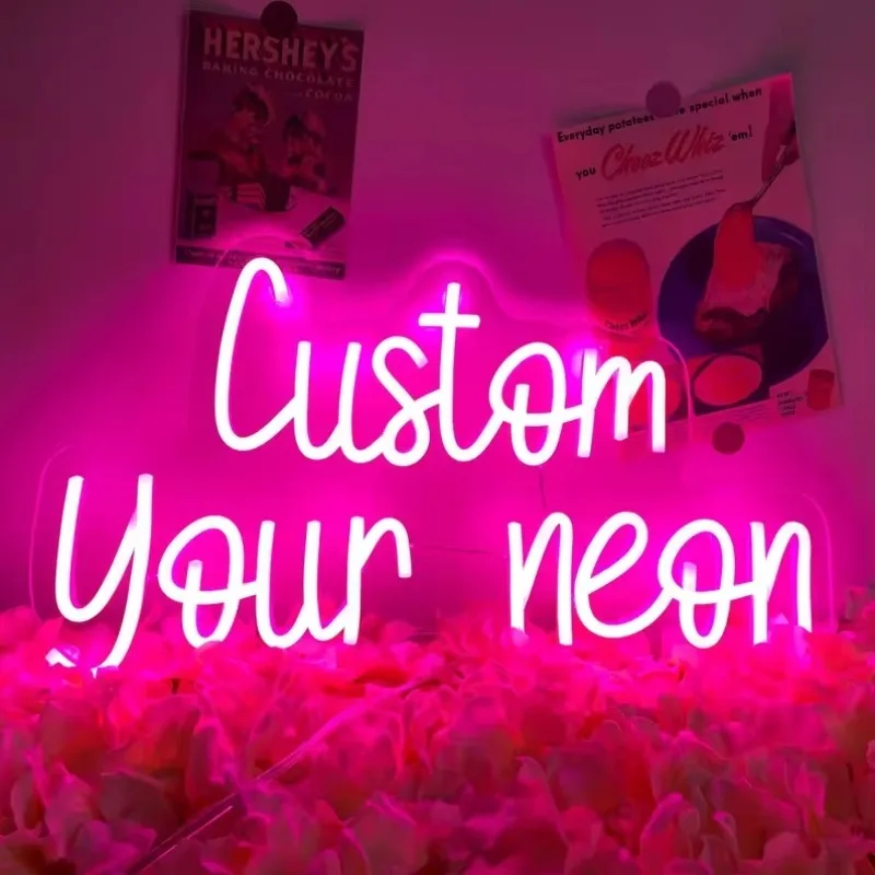 Custom Neon Sign Personalized Text Logo Names Customized LED Neon Signs Birthday Wedding Party Bar Coffee Wall Light Decoration