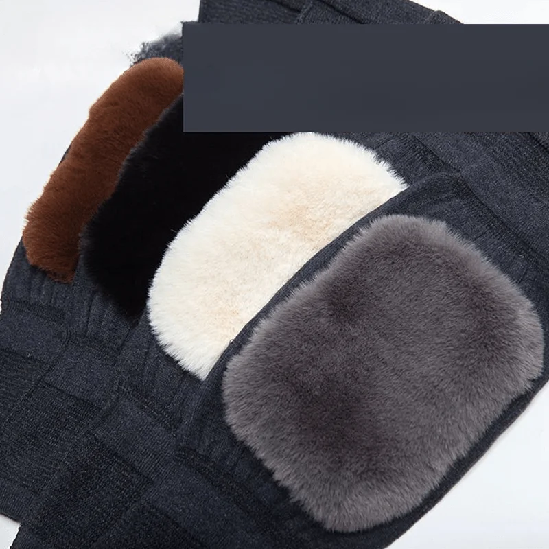 1 زوج الشتاء الدافئة منصات الركبة سميكة أفخم الحرارية تدفئة الساق عدم الانزلاق الباردة برهان دعامة الركبة للجنسين التزلج الدراجات التنزه #4