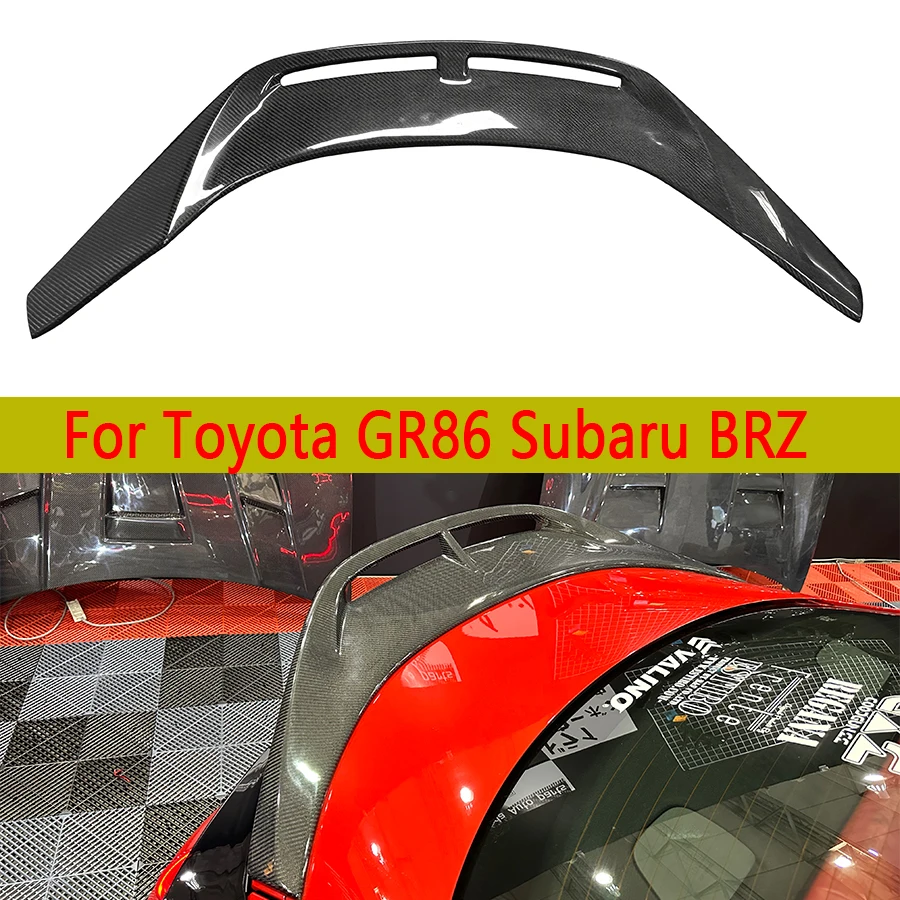 For Toyota GR86 Subaru BRZ 2019+ Carbon Fiber Tail fins Rear Trunk Spoiler Guide Wing Rear Wing Car Trunk Diverter body kit