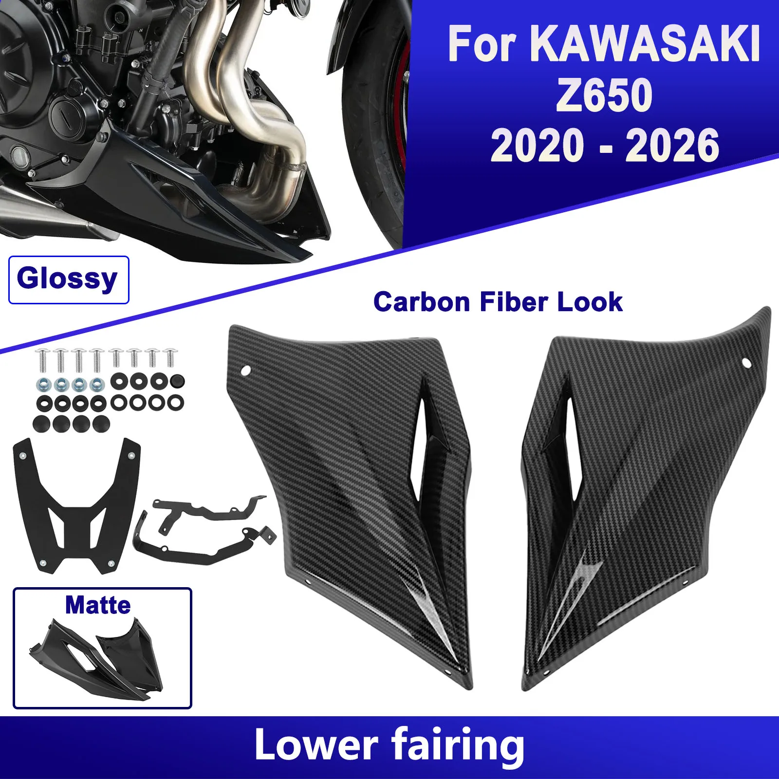 For KAWASAKI Z650 2020 - 2026 Z 650 Motorcycle Belly Pan Engine Spoiler Guard Lower Fairing Cowl Chassis Cover Frame Protector