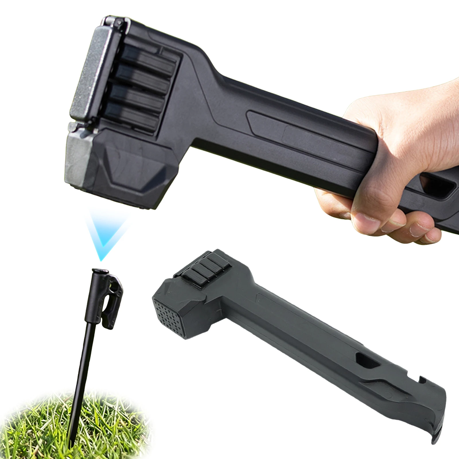 Camping Hammer Lightweight Multi-Functional Tent Hammer with 8 Steel Stake for Camping Stakes Tent Pegs Nail Spike Garden