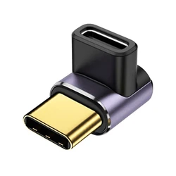 USB C 직각 어댑터 90도 자기 각도 위아래 유형 C 익스텐더 40Gbps 100w 고속 충전 유형 C 남성