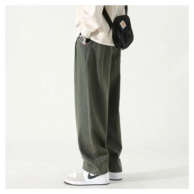 

Spring Summer American High Street Wide Leg Work Suit Pants Retro Casual Pants Men's Loose Straight Leg Pants