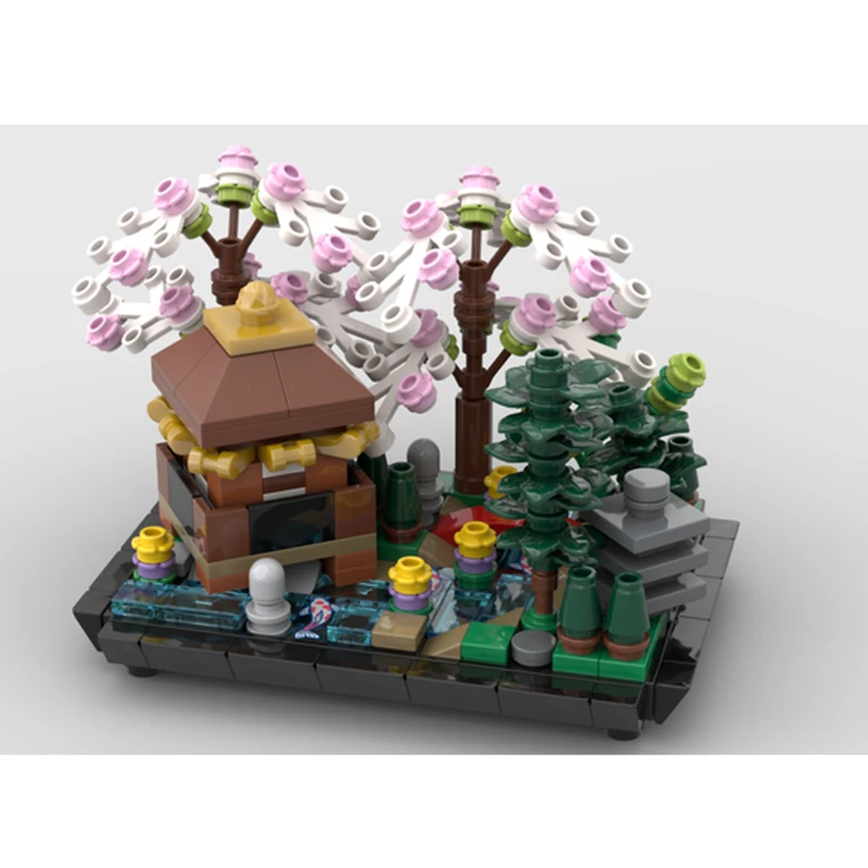 moc medieval tree building blocks Modular Fairy Tale world park block garden mini garden building kit