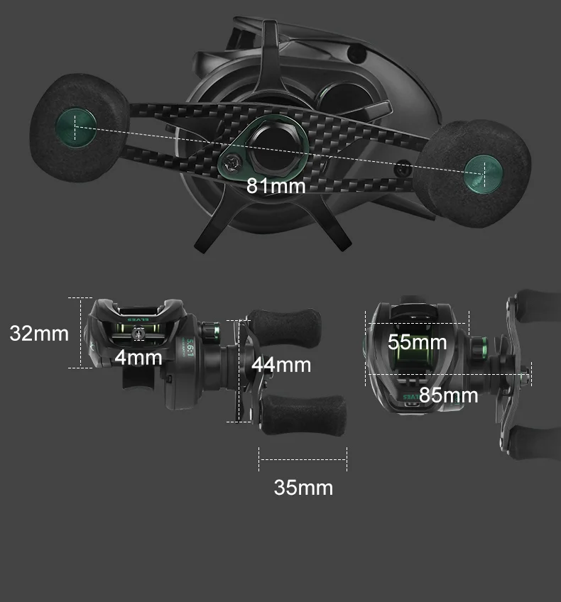 KastKing Spirit Baitcasting-Rolle Gen 2 Micro Light Tragbare Doppelspulen-Angelrolle für Forellen- und Mandarinfischköder – Detail 30