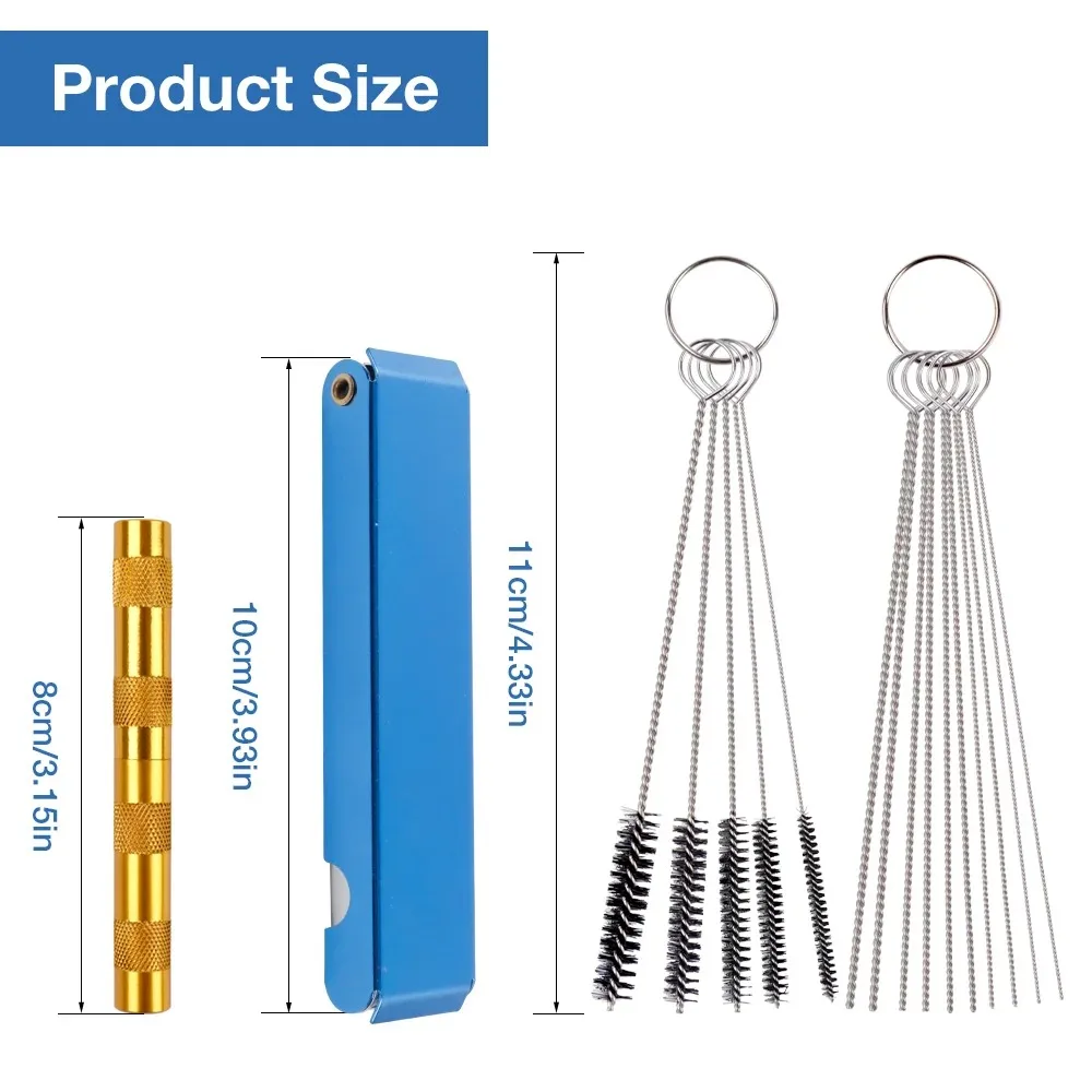 22 قطعة مجموعة فرشاة التنظيف البخاخة بندقية رذاذ فوهة تنظيف إبرة مزدوجة نهاية النايلون هوك فرش الملحقات النظيفة #4