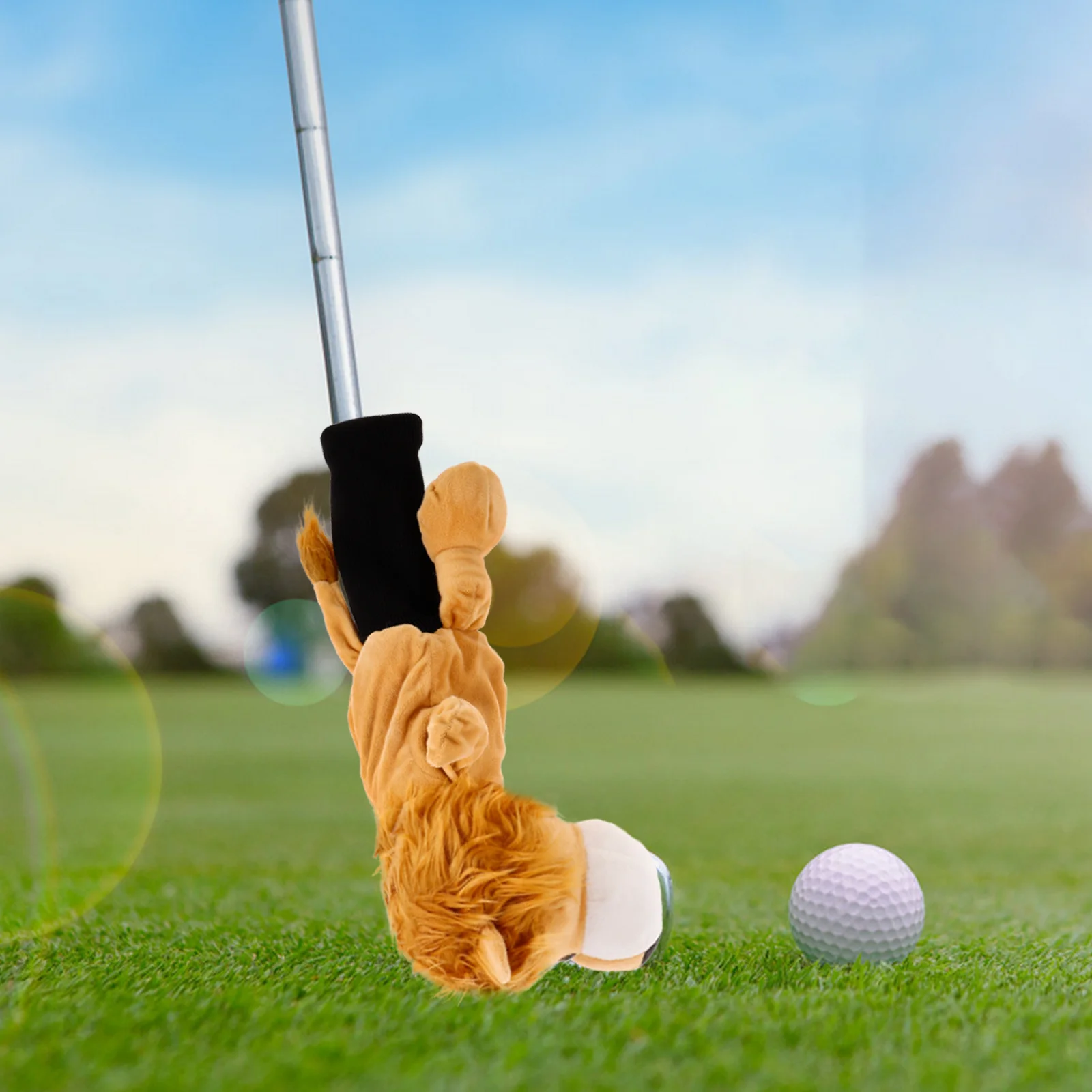 Cute Lion Golf Driver Headcover Yellow Waterproof Soft Animal Protector Funny Golf Club Covers Collection