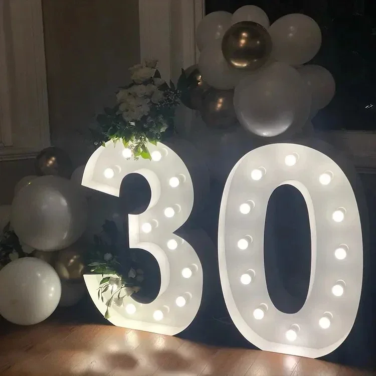 Nuevas letras de marquesina, número Led de 4 pies para boda, logotipo gigante personalizado, bombillas grandes de amor iluminadas, signos para exteriores, palabras grandes de amor para fiesta