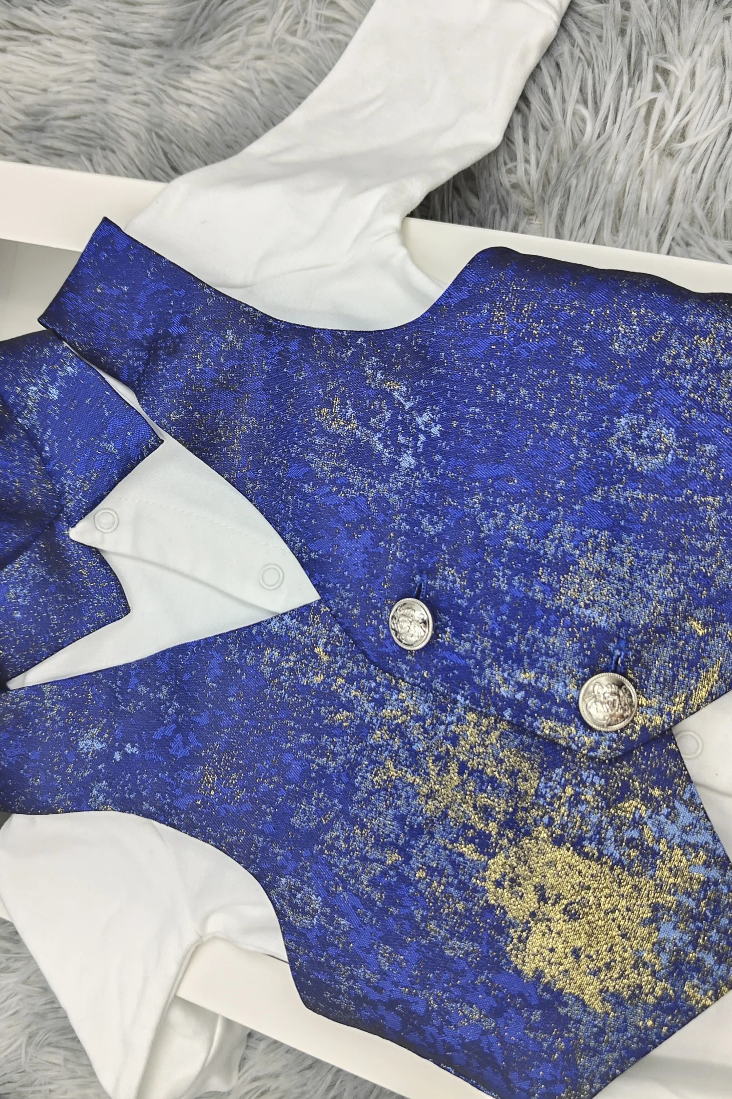 Turkey Prince European Baby Boy Tuxedo, Noble Jacquard Vest Gentleman Formal Wear, Soft Elegant Outfit for Infant Ceremony