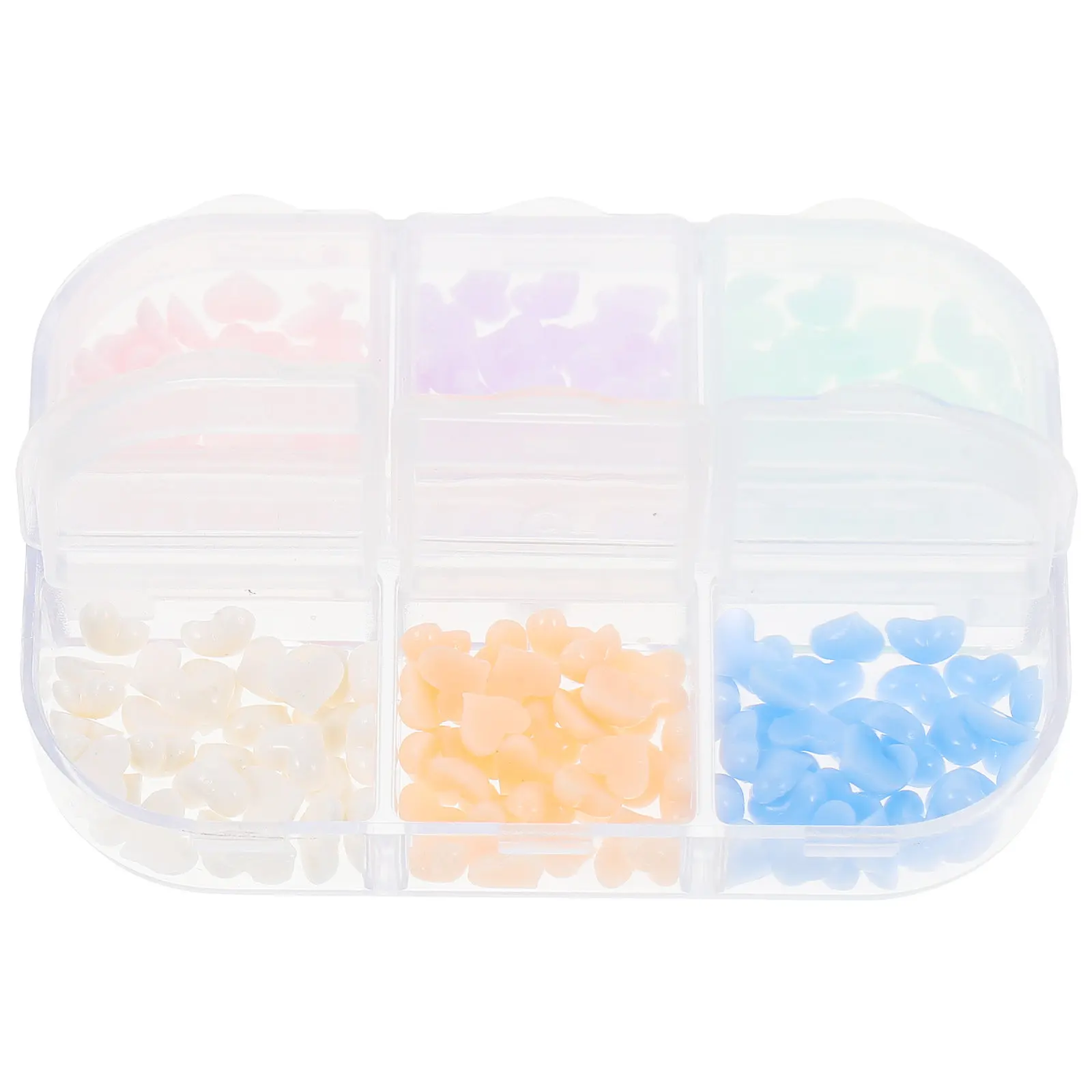 1Box Resin Light Change Heart Nail Art Charms Creative Love Heart Shape Decor Home Salon Manicure DIY Accessories