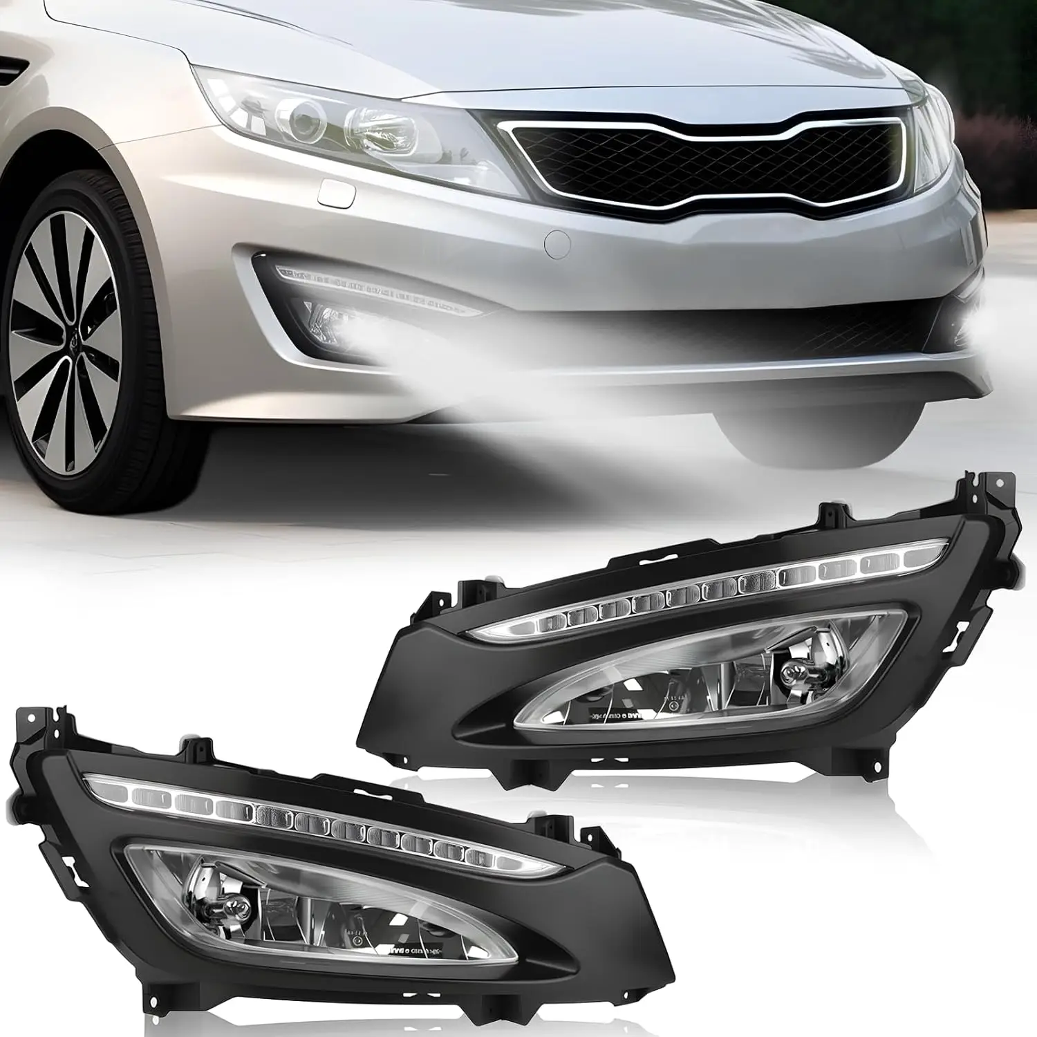 

Светодиодные противотуманные фары для Kia Optima K5 2011-2013, дневные ходовые огни, передние противотуманные фары в сборе, автомобильные фары