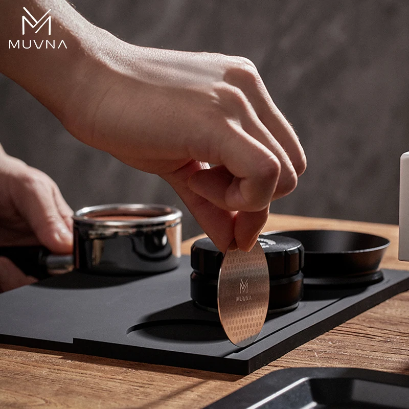 MUVNA - Tapete de Silicona Profesional para Barista, Antideslizante, para Espresso, Accesorios para Café, Compatible con Portafiltros de 51/53/58 mm