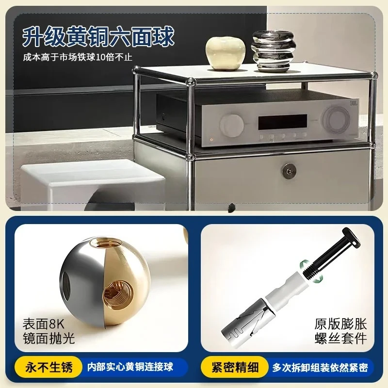 Armário de módulo medieval USM, cômoda simples personalizada, quarto, sala de estar, armário lateral CQY