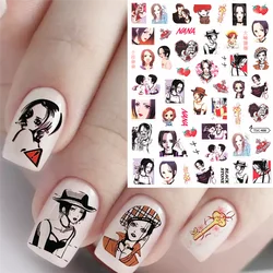 TSC-408 TSC-438 Beautiful lead singer NANA Cat's Eye Queen DIY 3D Back glue Nail Art Stickers Decals Sliders