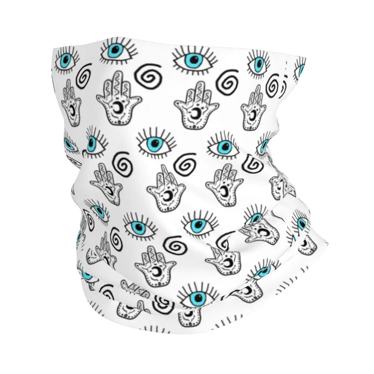 

Изготовленная на заказ бандана Evil Eye Hamsa, зимняя теплая повязка на шею, мужской ветрозащитный шарф для лица, лыжные гетры, повязка на голову
