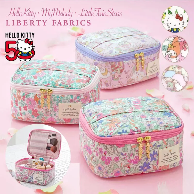 Kawaii Cute Sanrio Hellokitty My Melody Little Twin Star Cosmetic Bag Storage Bag Wash Bag Large Capacity Birthday Gift For Girl