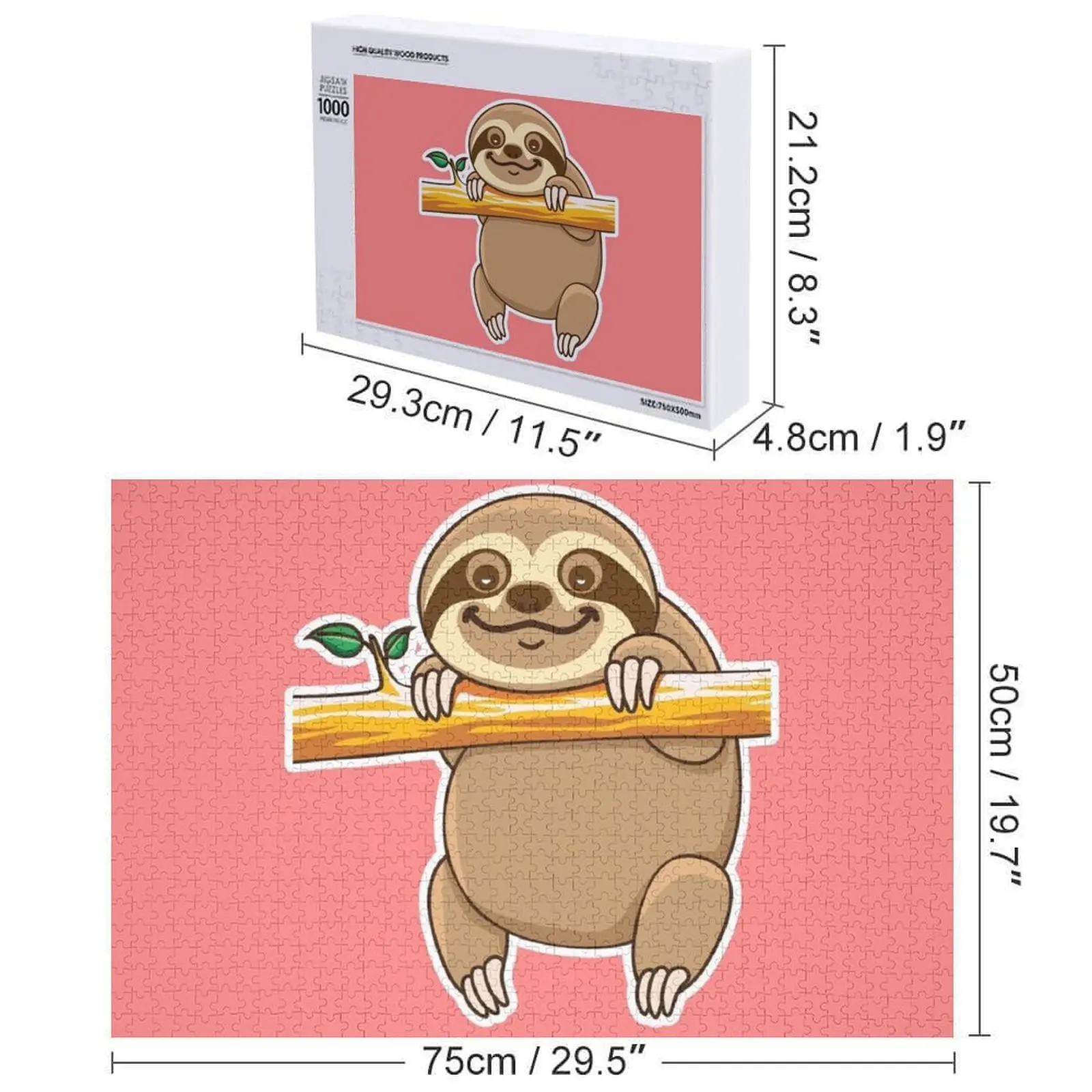 Sloth Jigsaw Puzzle Photo Custom Customized Picture Wooden Compositions For Children Custom Child Puzzle
