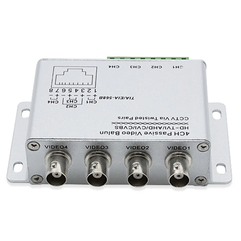 

A69E3X 4CH Passive Video Balun For TVI CVI AHD Cameras CCTV Via Twisted Pairs UTP Video Balun 4CH Transceiver