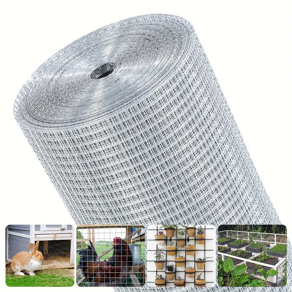 

Hardware Cloth Double-Layer Hot-Dip Galvanized Chicken Wire Mesh Roll - Perfect For Chicken Coops, Garden Fencing