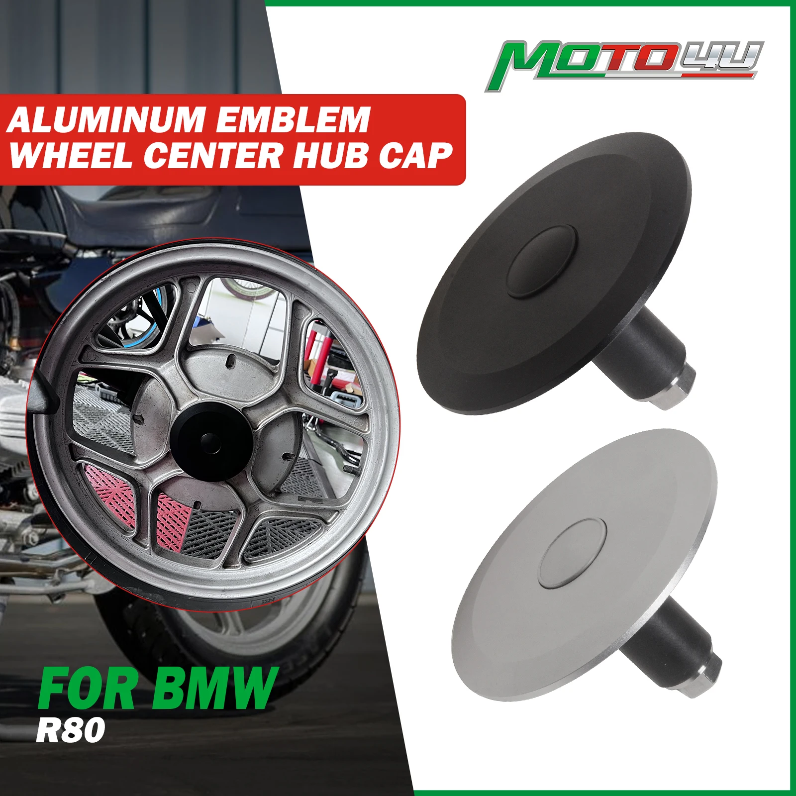 For BMW R80 Aluminum Emblem Wheel Center Hub Cap Rim refit Creative badge Covers Cafe Racer Motorcycle Modification Parts