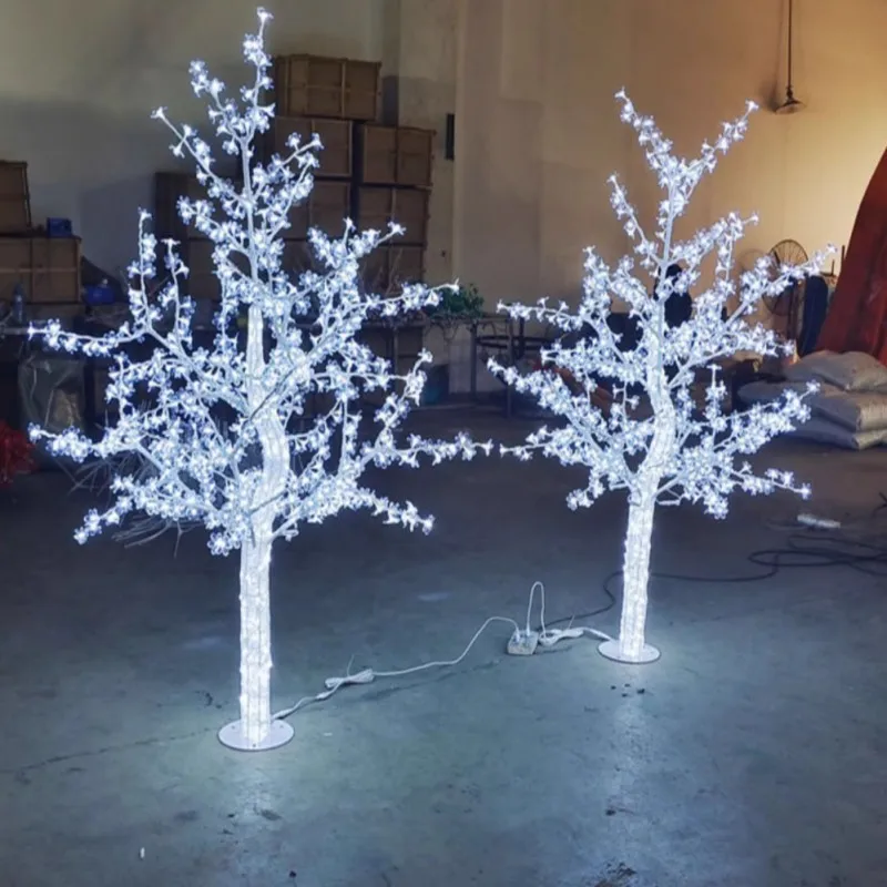 Outdoor Use Remote Control Led Crystal Christmas Tree Light Cherry Blossom Tree Landscape Lamp For Garden Pathway Yard Lawn