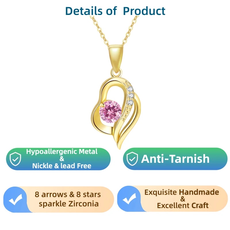LAMVOICE Schmuck für Frauen/hypoallergene Halskette, Weihnachtsgeschenk für, 0,5 Karat Zirkonia-Halskette, hochwertiger Schmuck