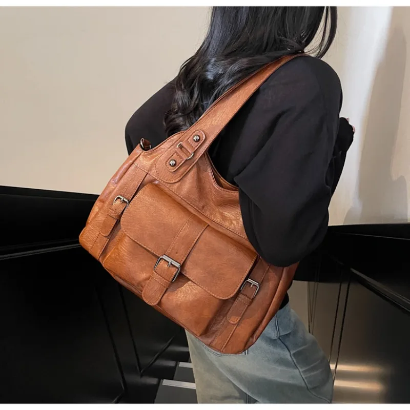 

Сумки через плечо большой вместимости, новинка 2025 года, сумки на одно плечо для женщин, швейные нитки для отдыха, универсальные ручные дорожные сумки