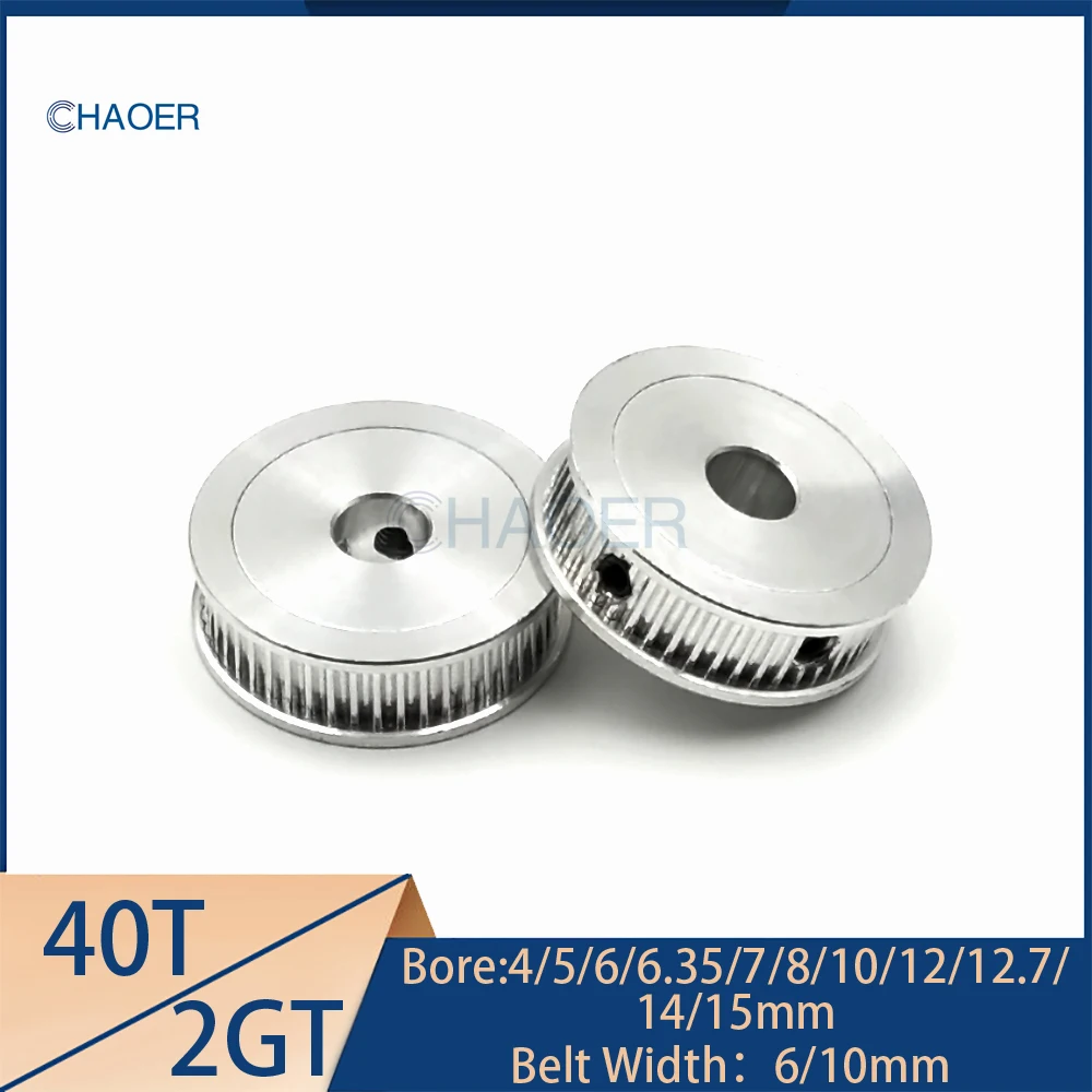 2GT 40 Teeth Timing Pulley Bore 4/5/6/6.35/7/8/10/12/12.7/14/15mm Fit Belt Width 6/10mm GT2 40Teeth Synchronous Wheel 2MGT Gear