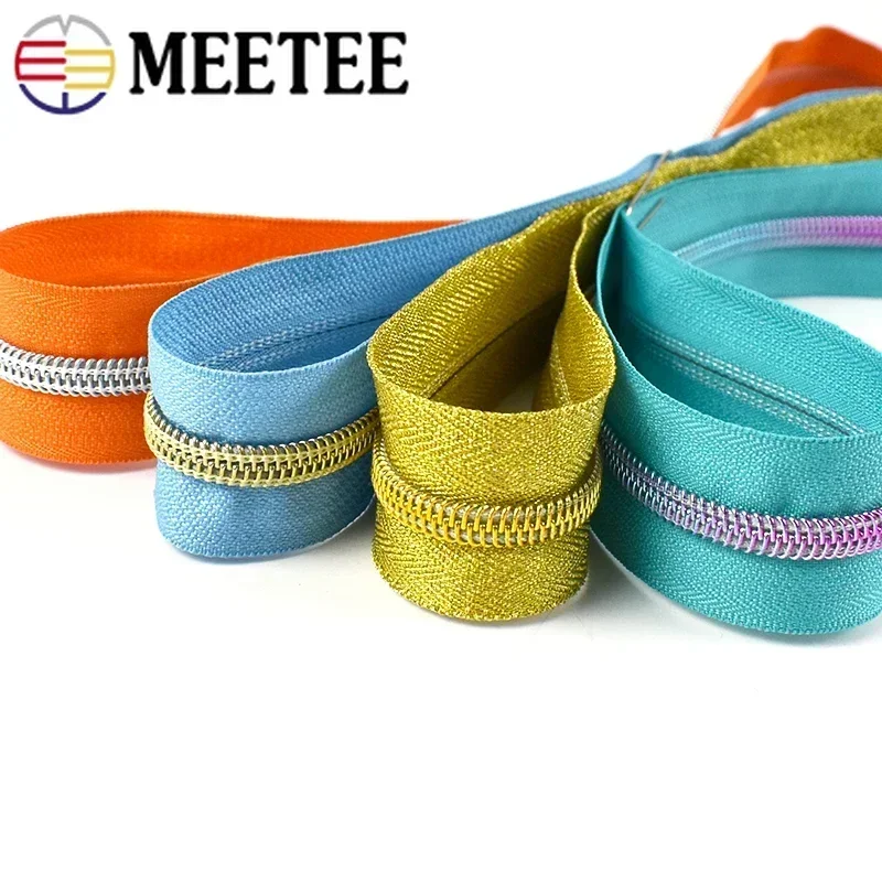 2/4 Metros 5 #   Zíperes de bobina de náilon para mochila jaqueta decoração de vestuário fita zip kit de reparo de costura roupas diy acessórios de alfaiataria