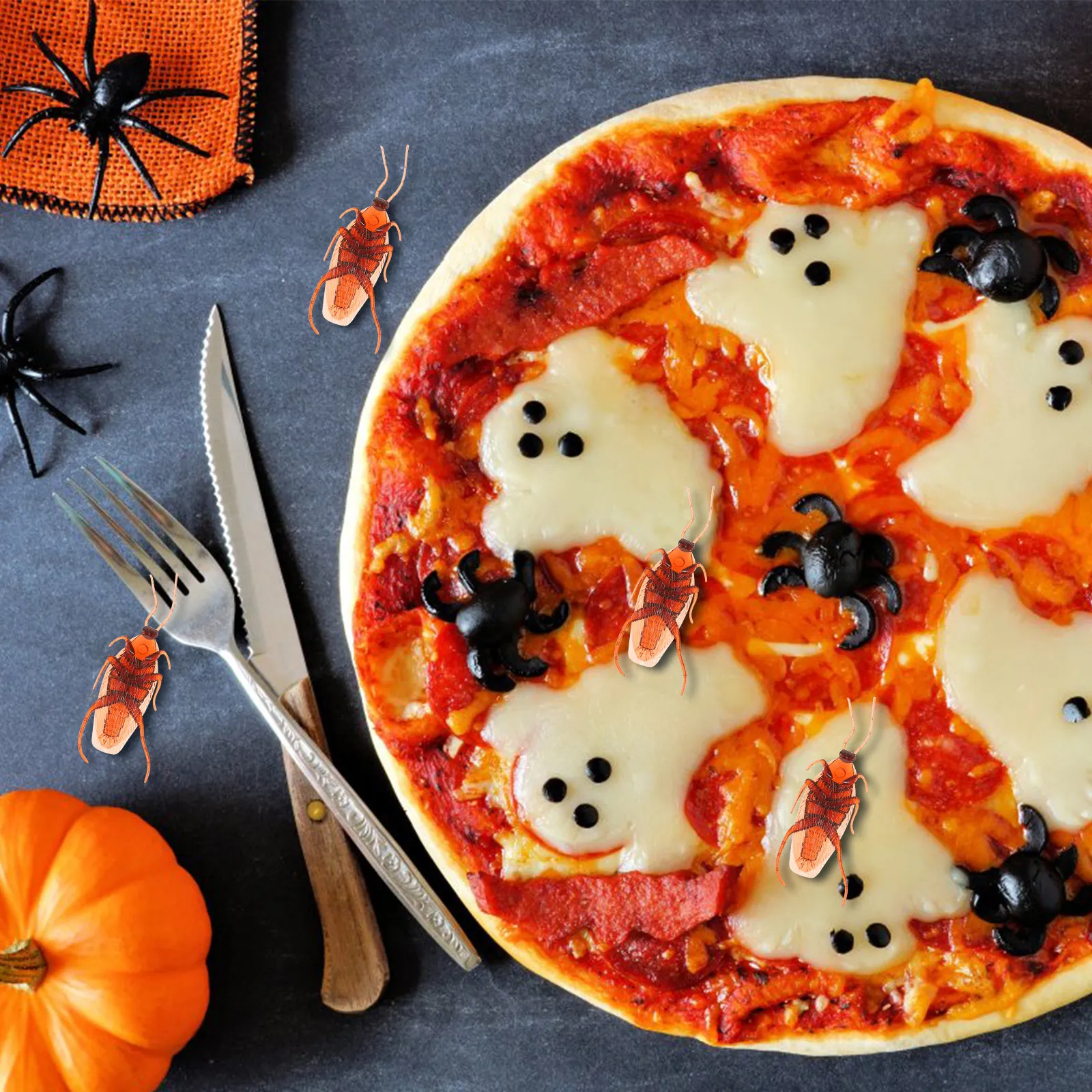 

100Pcs Fake Roach Plastic Prank Realistic Cockroach Scare Props for Halloween Party and Fun Pranks Bulk Fake Plastic