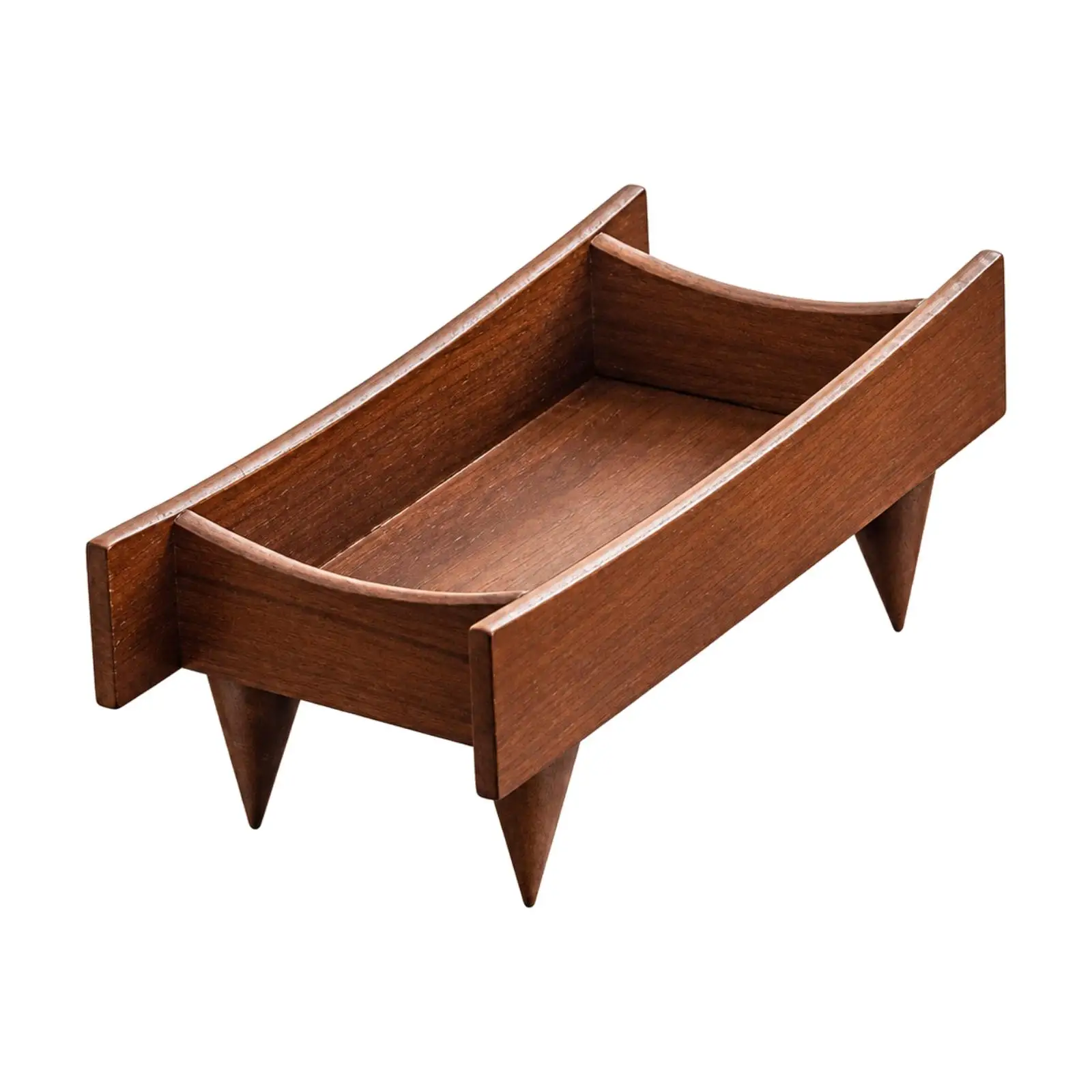 Rectangular Wooden Serving Tray Raised Rim Design for Snacks Drinks and Vanity Organizer Use