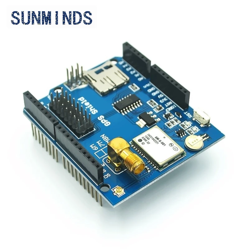 GPS Shield GPS record expansion board GPS module with SD slot card With Antenna for Arduino For UNO R3