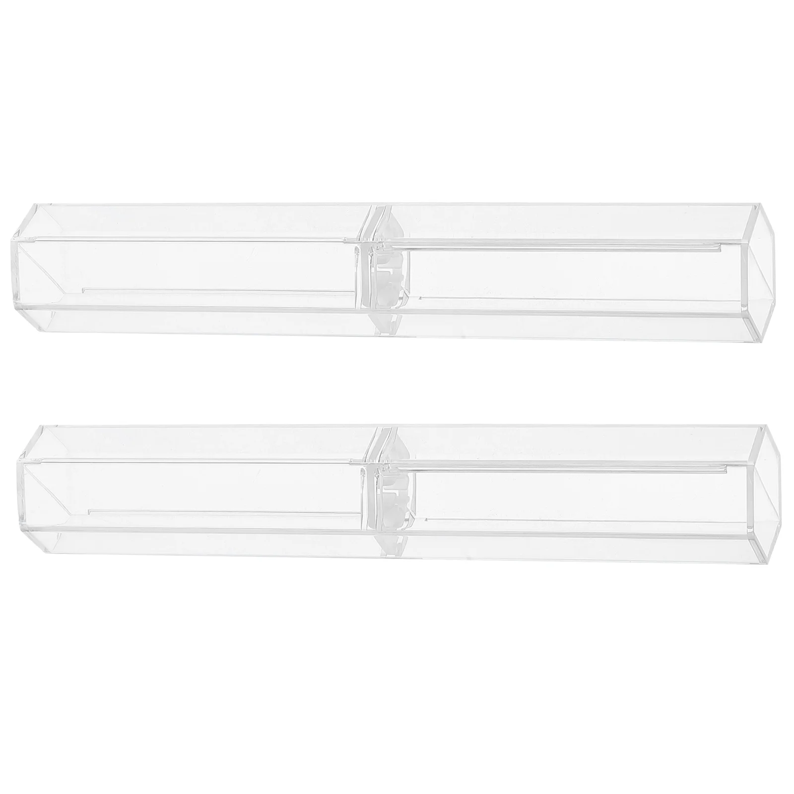 

Transparent Pen Box Hexagonal Acrylic Desk Organizer Clear Pencil Case Storage Exam Marker Ballpoint Container Stylish