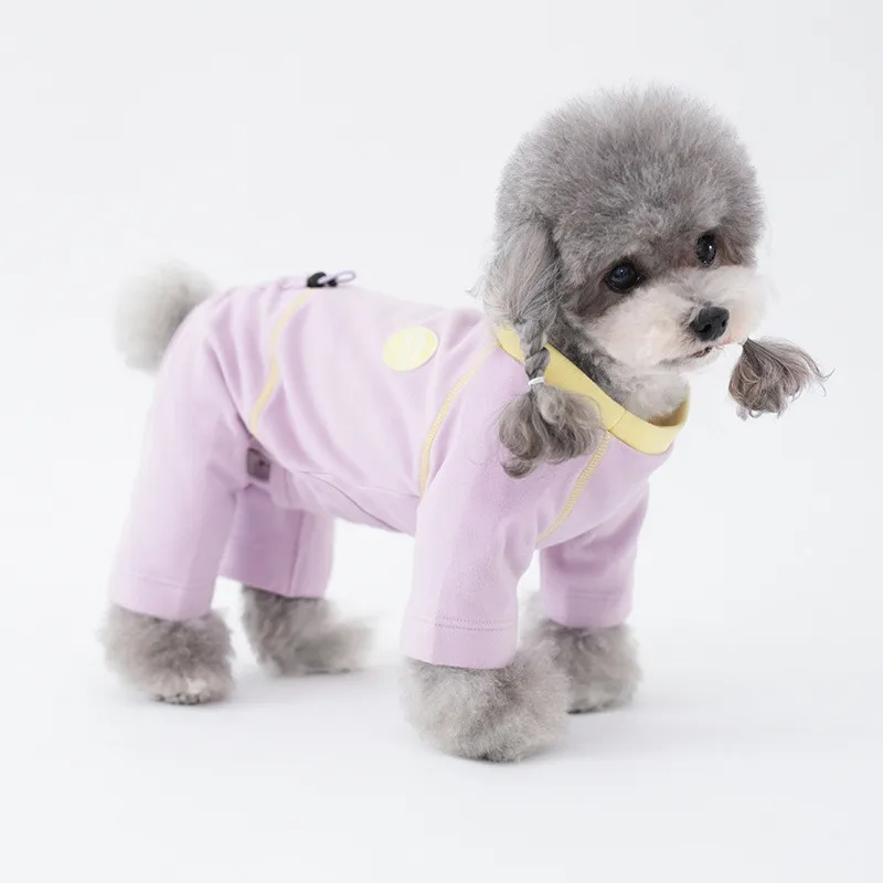 Fall Winter Dog Four‑Legged Jumpsuit Soft Cotton Base Layer Belly Cover Puppy Bodysuit pet Pajamas for Teddy Poodle Small Dogs