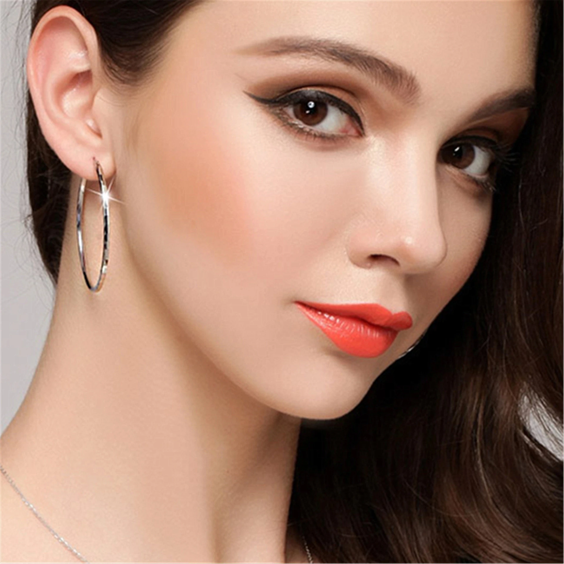 New 925 Sterling Silver Earrings Micro-Inlaid Zircon U-Shaped Earrings Woman Charm Jewelry Gift