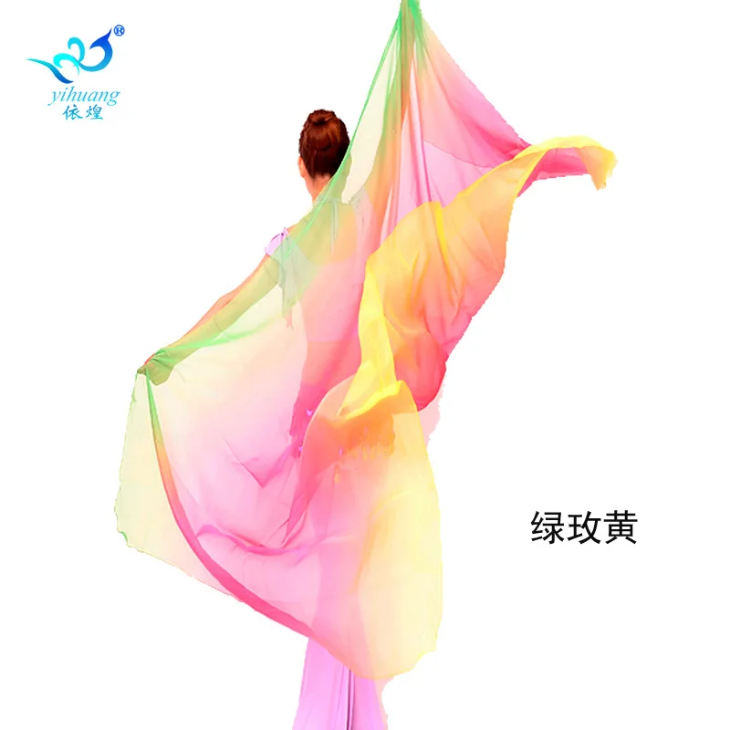 belly dance super light silk scarf 2022 new large gradient yarn dance practice throwing scarf