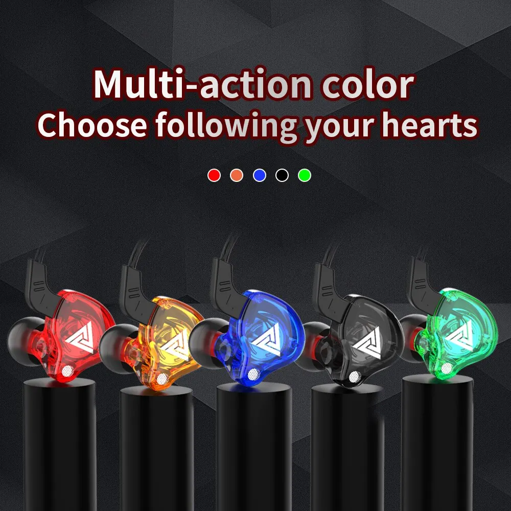 Original QKZ AK6 In Ear Earphone 6 Dynamic Driver Unit Headphone With Mic Stereo Sports HIFI Subwoofer Headset Monitor Earbuds