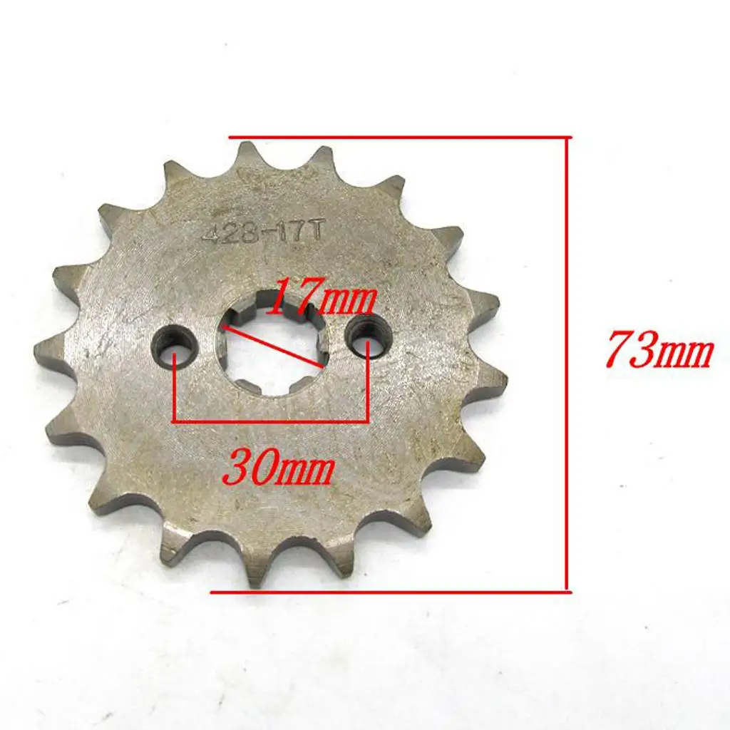 17T 17mm 428 Chain Front Sprocket PIT DIRT BIKE ATV BUGGY image 6
