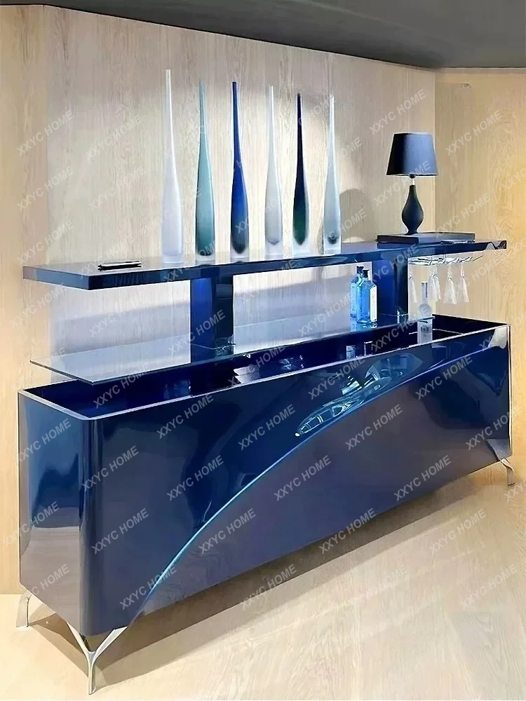 X Automatic Lift Dining Side Modern Minimalist Solid Wood Paint Lift Wine Cabinet Bar Locker